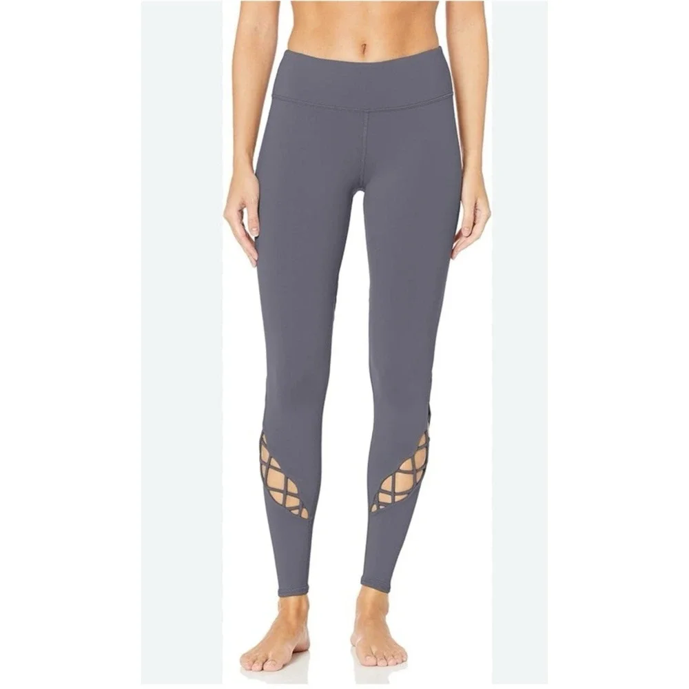 Alo Yoga Entwine Yoga Gray Leggings Size Small‎ Athleisure Gym Workout Athletic